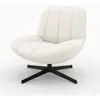 Fauteuil pivotant en tissu bouclé blanc cassé - Elvis - Rendez-Vous Déco