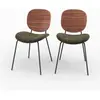 Chaises - Rendez-Vous Déco - Chaise en velours vert kaki (lot de 2)