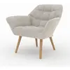 Fauteuil - RENDEZ VOUS DECO - Fauteuil en tissu gris clair - 1 place -...