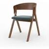 Chaise en bois dhévéa et tissu vert chiné - Héloïse - Rendez-Vous Déco