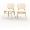 Lot de 2 chaises en tissu bouclé beige - Paulette - Rendez-Vous Déco