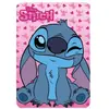 NPZ Plaid Polaire Stitch Disney rose 100 x 140 cm