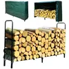 OSE Serre bûche en acier avec bâche de protection pour le bois