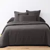 Parure Housse De Couette 3pcs 260x240cm 100% Coton 57fils Gris FoncÉ