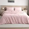 Housse de couette 240x220cm 100% gaze de coton lavé rose lotus