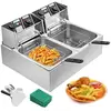 M-E Double Friteuse Electrique Professionnelle 2 Cuve Inox Frites 2 x ...