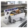 Friteuse Électrique Com ME rciale Friteuse à Huile 2 Cuves Acier Inox ...