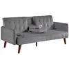 Concept-Usine Canapé 3 Places Convertible En Velours Avec Tablette Cen...