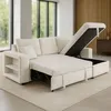 Concept-Usine Canapé d'angle convertible 4 places avec coffre en velou...