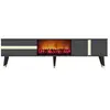 Concept-Usine Meuble Tv Avec Cheminée Led 150cm Gris Anthracite Suny