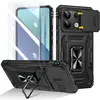 Coque pour Xiaomi Redmi Note 13 4G + 2 Verre Trempé, Housse Avec  Anneau, Protection Coulissante Caméra, Noir - TECHTA