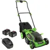 OXEO Tondeuse à gazon sans fil batterie 18V - Largeur 38cm Hauteur de ...