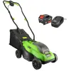 OXEO Tondeuse à gazon sans fil batterie 18V - Largeur 33cm - Hauteur c...