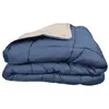 Couette chaude microfibre bicolore 400 gr/m2 Bleu Pétrole 140x200 cm
