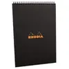 Rhodia Classic Bloc de bureau à  spirale 80 feuilles papier 21 x 29,7 ligné avec Couverture Noir