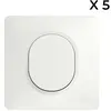 Lot 5 interrupteurs va-et-vient brochables + plaque - blanc - Ovalis -...