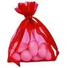 10 SACS ORGANZA 7.5X10CM ROUGE