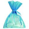 SANTEX Sac de 10 sachets Organza pour dragées Turquoise