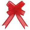 SANTEX - 5 mini rode organdi strikjes - Decoratie > Linten en tulle