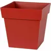 EDA Pot de fleur carré Toscane - 32 x 32 x H 32 cm - 22 L - Rouge rubi...