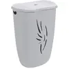 Coffre à linge Flora 40 L - Gris béton et Blanc cérusé - 40 x 30 x 57 ...