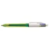Stylo à bille Bic 4 Couleurs Jaune Fluo