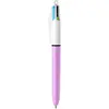 Bic Stylo Bille 4 Couleurs Corps Fun Mauve Assorties