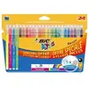 BIC Kid Couleur Stiften - 24 Levendige Kleuren, Wasbaar