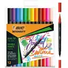 BIC Feutre DUAL BRUSH, 2en1, étui de 12, couleurs assorties