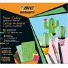 BIC Kit Intensity Kit Cactus en papier avec 12 feutres de coloriage, 8 feutres fins, 2 feutres indélébiles métalliques, 22 feuilles imprimées prédécoupées - Couleurs assorties, Set de 44 pièces