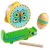 Djeco animambo Set of percussions : tambourine, maracas, guiro