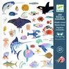 Jeu créatif Djeco Pochette de 160 stickers océan à effets
