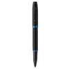Coffret cadeau Parker IM Vibrant Rings Stylo roller Bagues bleu océan et Recharge noire pointe fine Satin Noir laqué