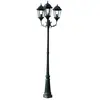 HELLOSHOP26 Lampadaire exterieur triple 230 cm vert et noir luminaire decoration