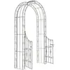DÉCOSHOP26 Arche treillis de jardin avec portillon support pour plantes grimpantes metal bronze 10_0003945