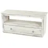 DÉCOSHOP26 Meuble TV avec tiroir de rangement etagere style vintage en bois blanc 04_0005045