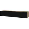HELLOSHOP26 Meuble TV televiseur etageres 135 x 31 x 25 cm effet chene et noir