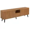 HELLOSHOP26 Meuble TV 140 x 30 x 46 cm effet bois fonce