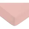 Drap housse en coton 57 fils uni bonnet 25cm rose 140x200cm