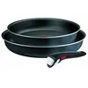 Tefal Lot de 2 poêles aluminium 24 et 28cm + 1 poignée noir - L7239103