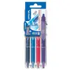 Set 4 stylos Pilot Pen Frixion Clicker 07 Set2Go Noir Bleu Rouge et Vert