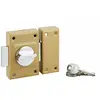 THIRARD Verrou à bouton Etendard pour porte d'entrée, cylindre 40mm, acier, 3 clés, époxy bronze