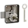 FTH THIRARD Serrure de meuble Paris pour porte d'ameublement, droite, axe 35mm, 60x70mm, gris, 1 clé