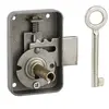 THIRARD Serrure de meuble Paris pour porte d'ameublement, gauche, axe 25mm, 50x70mm, gris, 1 clé