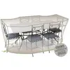 JARDIDECO Housse de protection pour table à manger rectangulaire + chaises 240 x 130 x 70 cm Gris