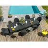 JARDILINE Table rectangulaire extensible 8/10/12 personnes - Anthracite - 180/240/300 x 100 x 76 cm