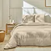 Parure housse de couette 3 pcs 260x240 cm gaze de coton beige lin