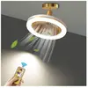 COOCHEER Silencieux Ventilateur de Plafond avec 30W LED Lampe Intégrée et Télécommande Dimmable E27 Petit Lampe de Plafond Ventilateur Chambre Salle a Manger