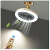 COOCHEER Silencieux Ventilateur de Plafond avec 30W LED Lampe Intégrée et Télécommande Dimmable E27 Petit Lampe de Plafond Ventilateur Chambre Salle a Manger