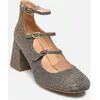 Delphine leren ballerina met hak